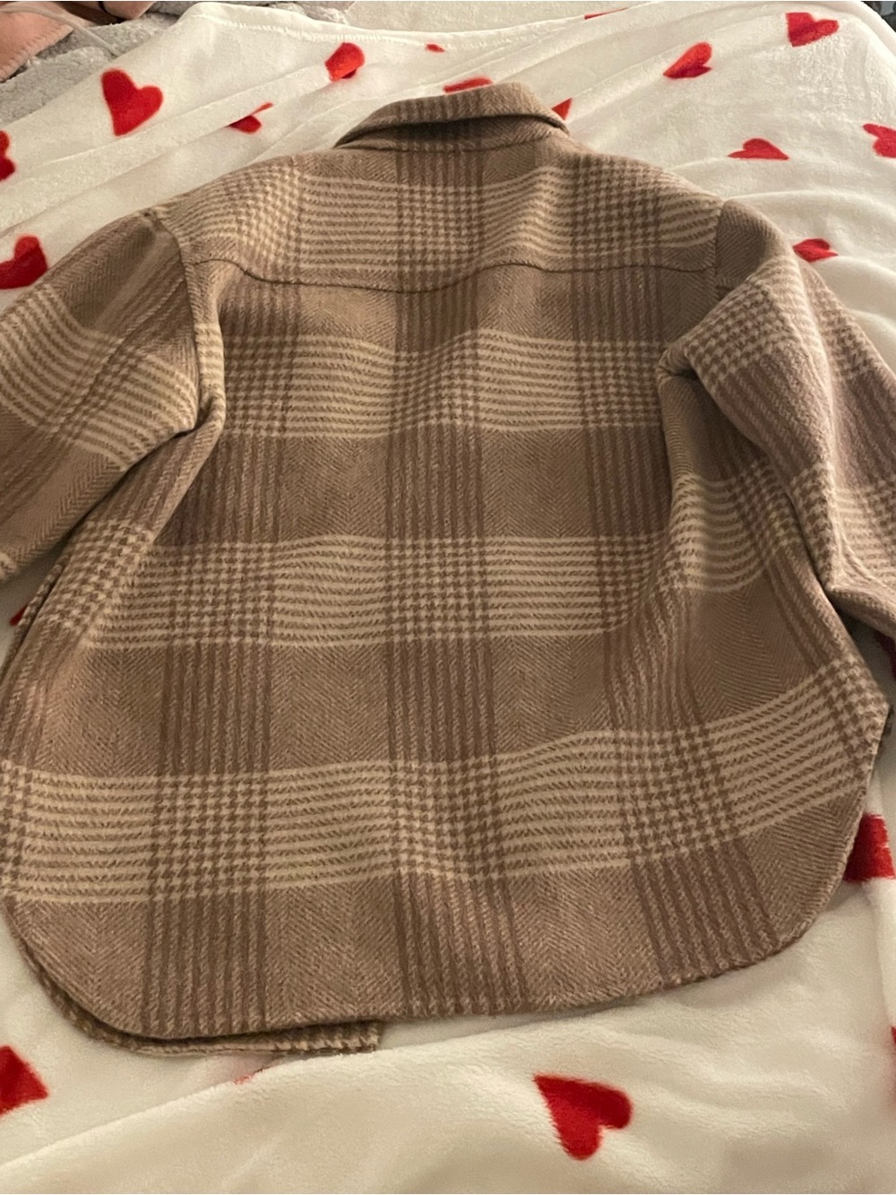 OAK + FORT Taupe Plaid Utility Shacket - Picture 13 of 14